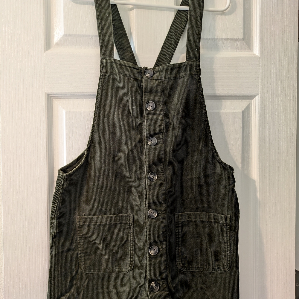 Blue Spice Olive Corduroy Mini Dress